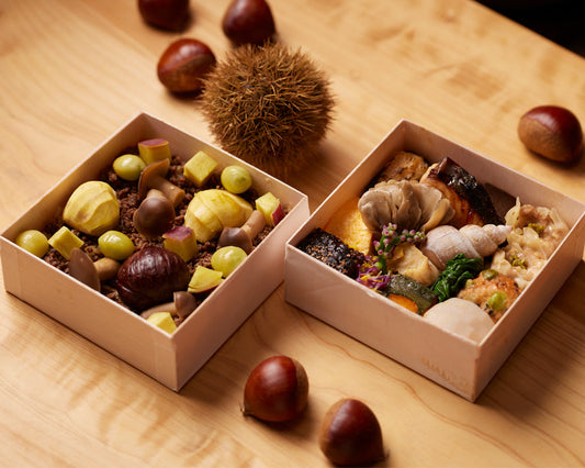 11/8(土)  販売 KOMB 秋のお弁当<e>栗と和牛そぼろ きのこのおこわ</e>